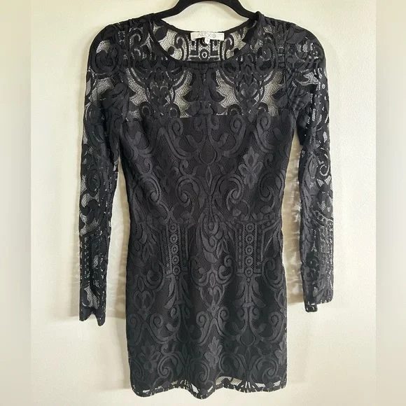 Alexis | Dresses | Alexis Black Lace Dress Long Sleeve Small | Poshmark
